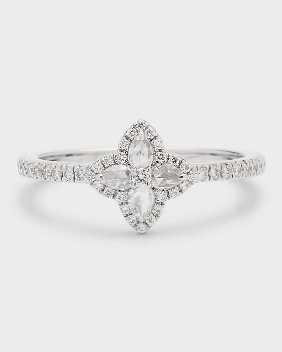 Blossom 18K White Gold Blossom Motif Diamond Ring, Size 6, 0.34tcw
